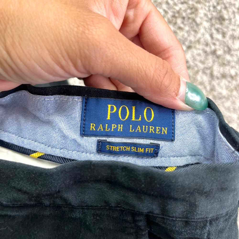 Polo Ralph Lauren Pants Men's 34x34 Black Stretch Slim Fit Chino - Picture 6 of 7
